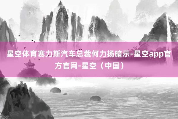 星空体育赛力斯汽车总裁何力扬暗示-星空app官方官网-星空（中国）